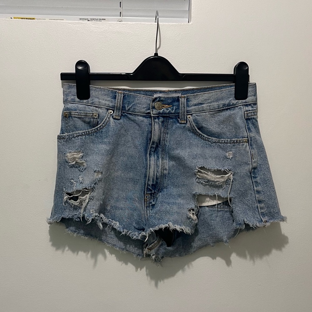 2/$20 - Short Distressed & Faded Denim Blue Jean Shorts by Zara